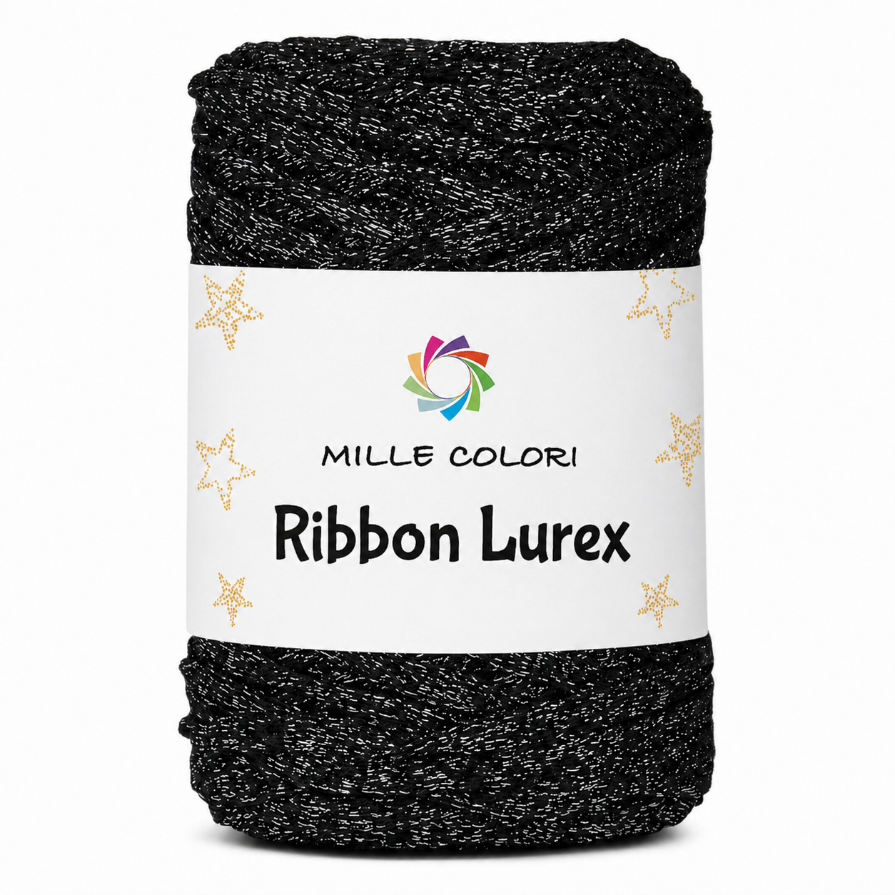 Ribbon Lurex 250g cordino piatto per borse -Nero Argento