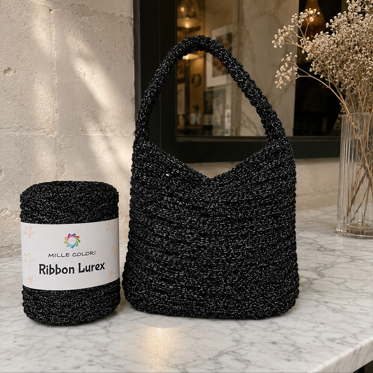 Nero Argento – Ribbon Lurex 250 g – Tutti i Colori – Immagine 3 di 3