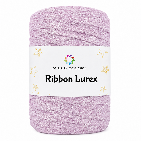 Ribbon Lurex 250g cordino piatto per borse -Rosa Argento