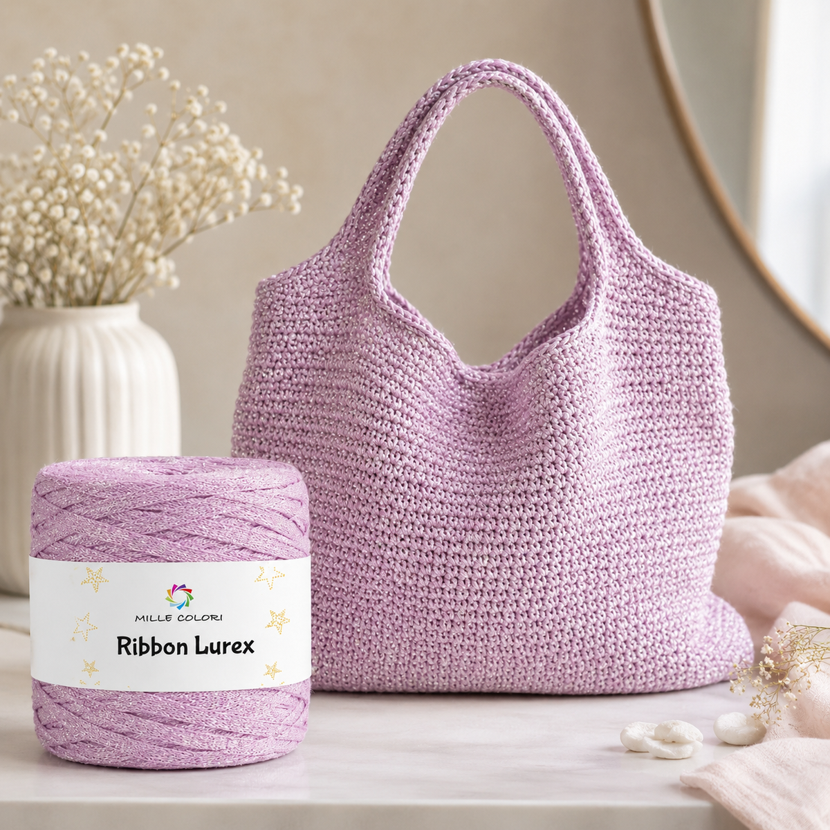 Rosa Argento – Ribbon Lurex 250 g – Tutti i Colori – Immagine 3 di 3