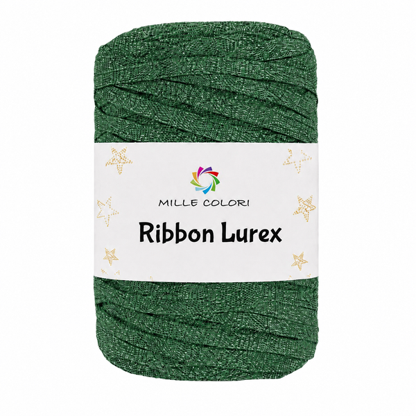 Ribbon Lurex 250g cordino piatto per borse -Verde Argento