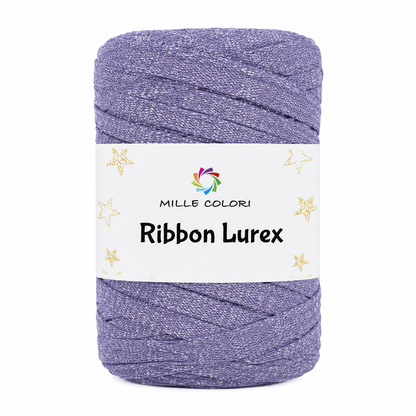 Ribbon Lurex 250g cordino piatto per borse -Viola Argento