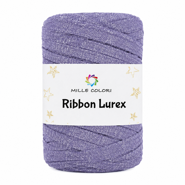 Ribbon Lurex 250g cordino piatto per borse -Viola Argento