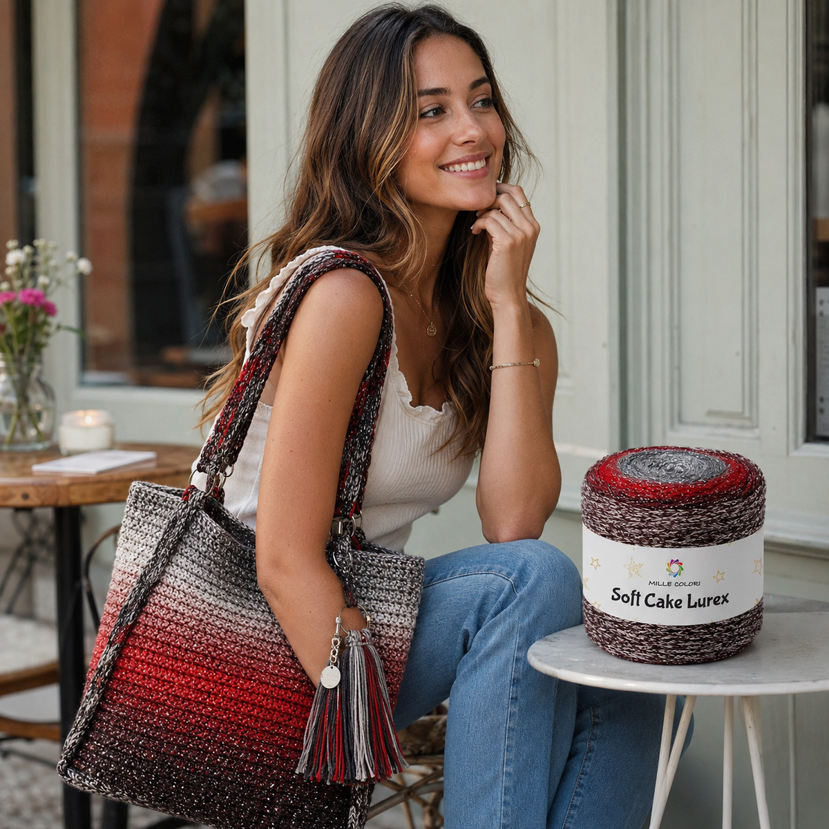 Ombra Rubino – Filato Soft Cake Lurex 250 g – Tutte le Tonalità – Immagine 2 di 3