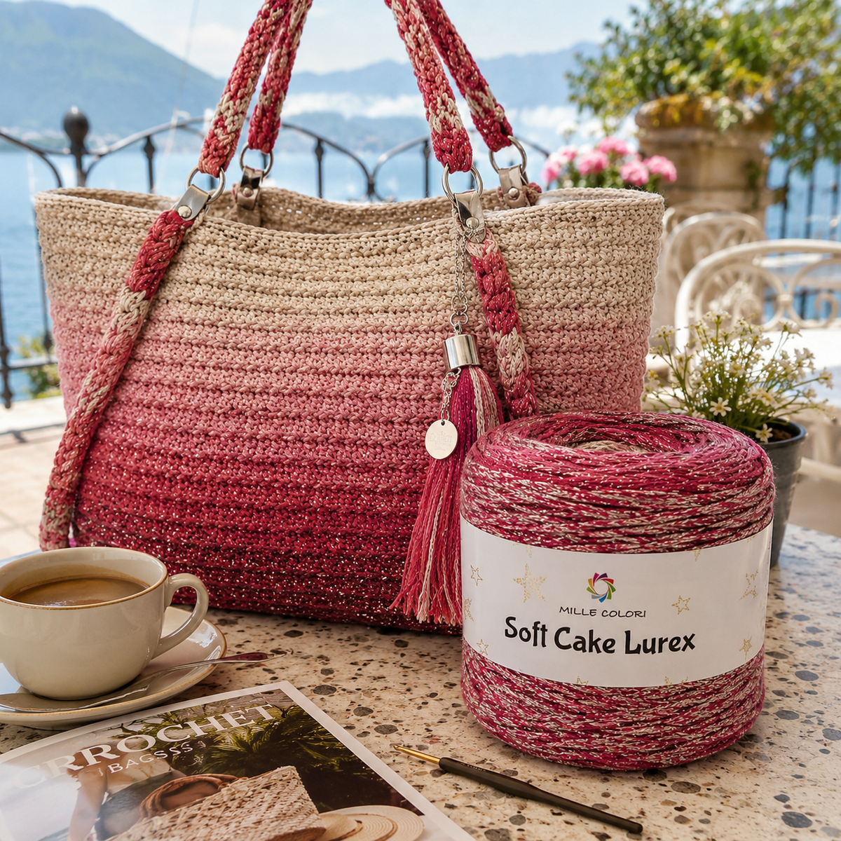 Rosa Champagne – Filato Soft Cake Lurex 250 g – Tutte le Tonalità – Immagine 3 di 3