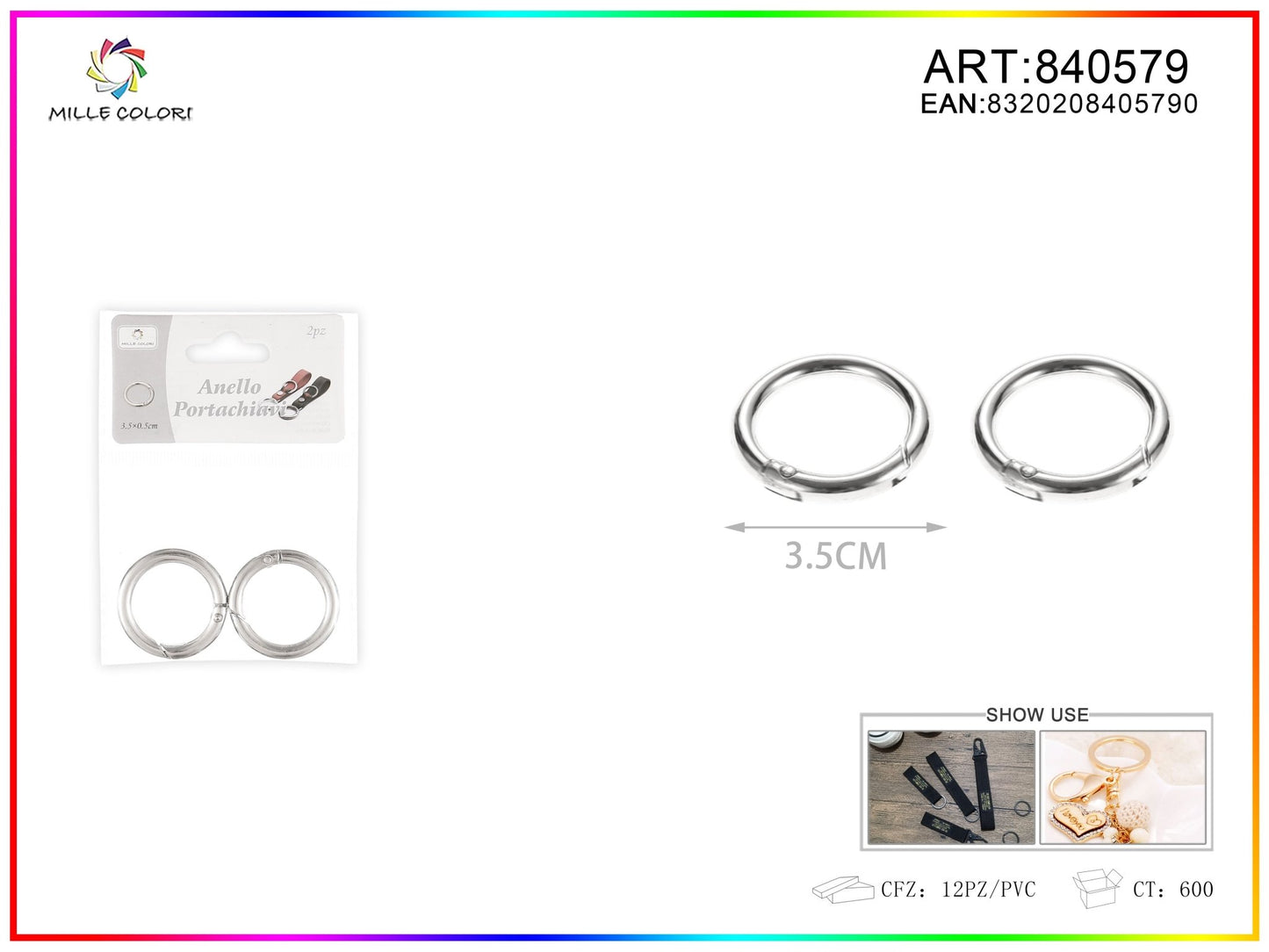 Anelli per borsa 0.5x3.5cm 2pz - WE MAKE DIY - MILLE COLORI