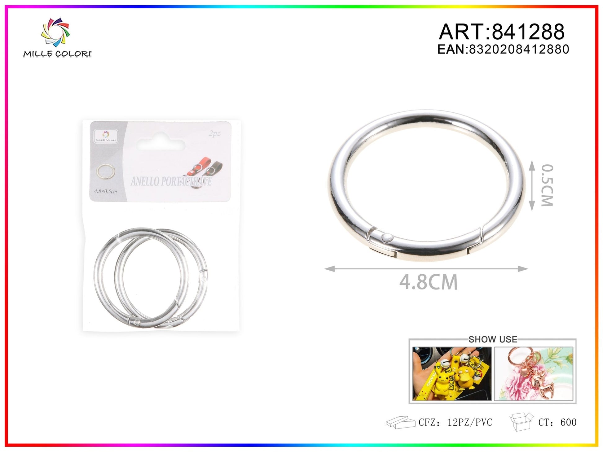 Anelli per borsa 0.5x4.8cm 2pz - WE MAKE DIY - MILLE COLORI