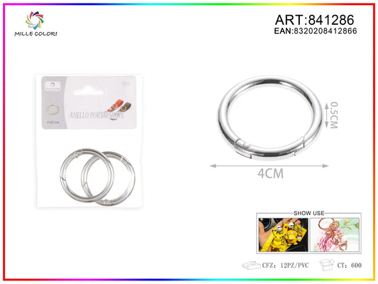 Anelli per borsa 0.5x4cm 2pz Argento- WE MAKE DIY - MILLE COLORI