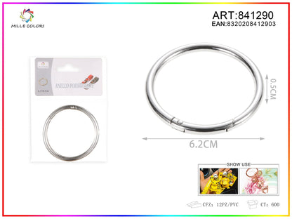 Anelli per borsa argento 0.5x6.2cm - WE MAKE DIY - MILLE COLORI