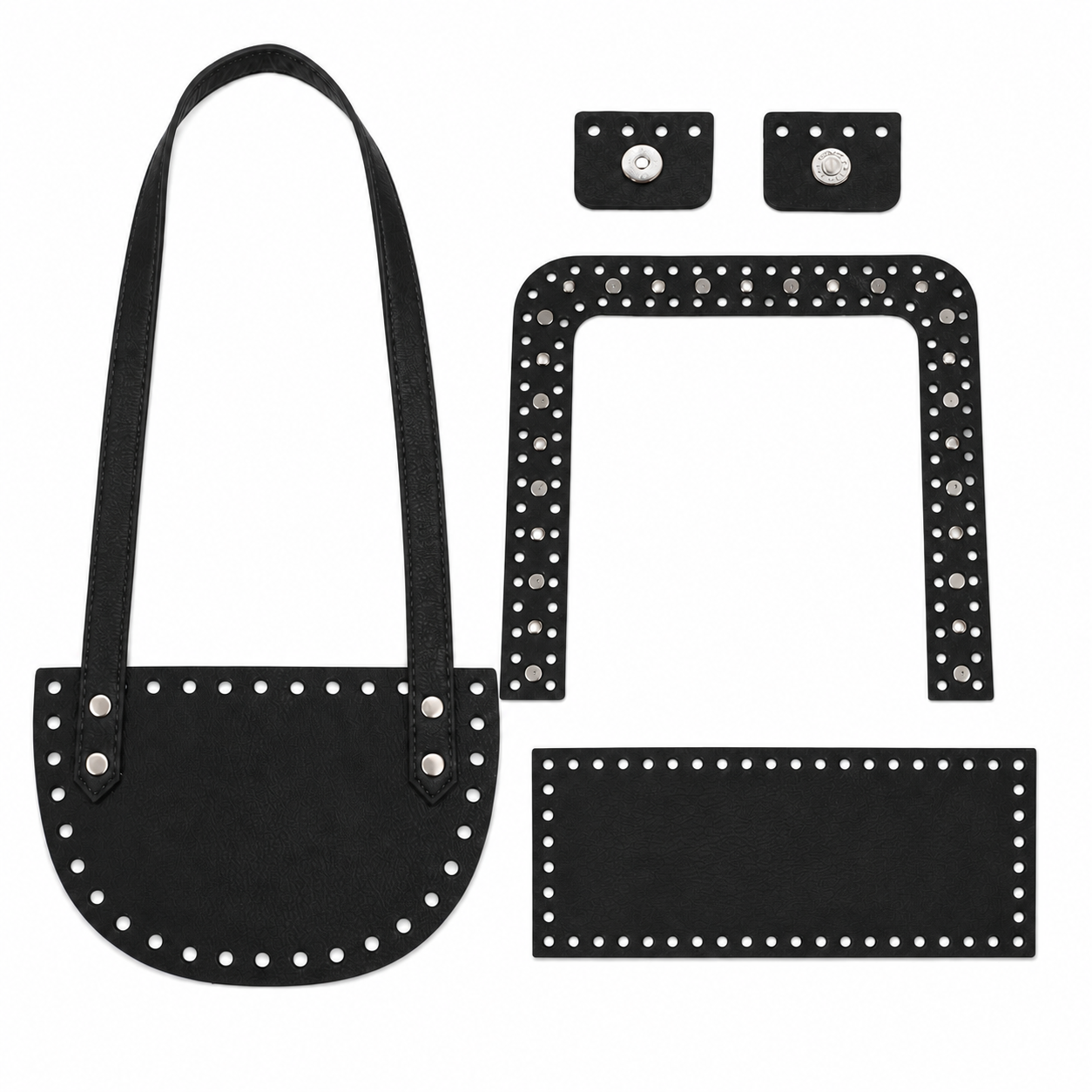 Kit per Borsa Fai da Te con Manici Lunghi, Pannelli Preforati e Componenti in Ecopelle | Mille Colori