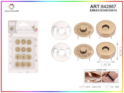 BOTTONI MAGNETICI 1.4CM 6PZ Bronzo Antico- WE MAKE DIY - MILLE COLORI