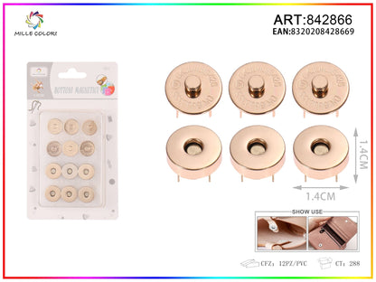 BOTTONI MAGNETICI 1.4CM 6PZ Oro- WE MAKE DIY - MILLE COLORI