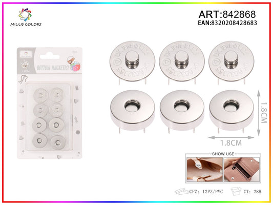 BOTTONI MAGNETICI 1.8CM 4PZ Argento - WE MAKE DIY - MILLE COLORI
