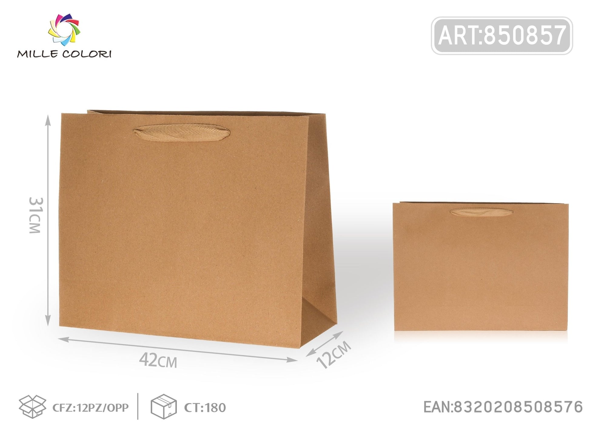 Busta di carta 42x31x12cm avana - WE MAKE DIY - MILLE COLORI