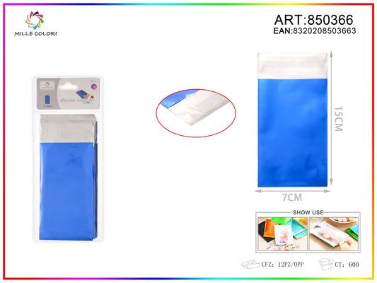 BUSTA REGALO METALLIZZATA LUCIDO BLU - WE MAKE DIY - MILLE COLORI