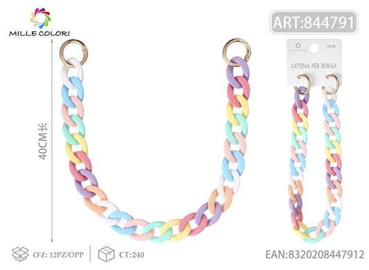 Catena per Borsa Catena Rainbow Pastello Opaco – 40CM - WE MAKE DIY - MILLE COLORI