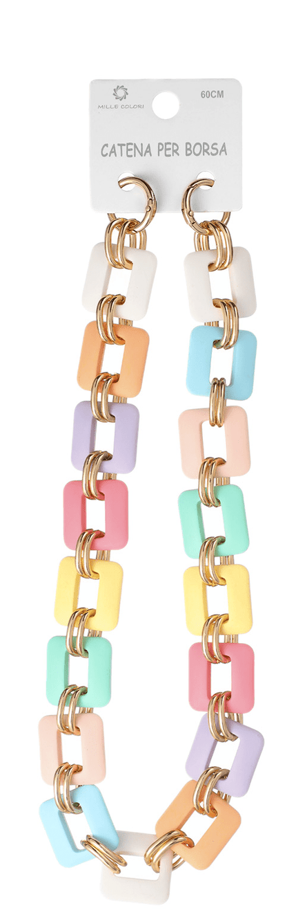 Catena per Borsa Maglie Rettangolari in Acrilico Colorato colori 2– 60CM - WE MAKE DIY - MILLE COLORI