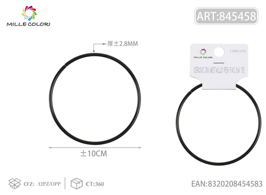 Cerchi in metallo per borse 2.8mm*10cm nero 2pz - WE MAKE DIY - MILLE COLORI