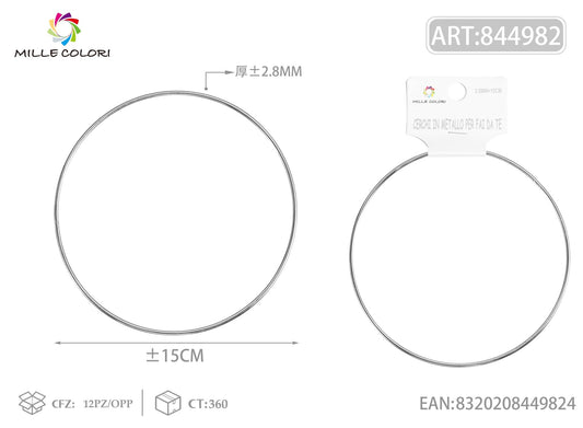 Cerchi in metallo per borse 2.8mm*15cm argento 2pz - WE MAKE DIY - MILLE COLORI