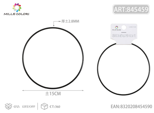 Cerchi in metallo per borse 2.8mm*15cm nero 2pz - WE MAKE DIY - MILLE COLORI