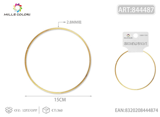 Cerchi in metallo per borse 2.8mm*15cm oro 2pz - WE MAKE DIY - MILLE COLORI