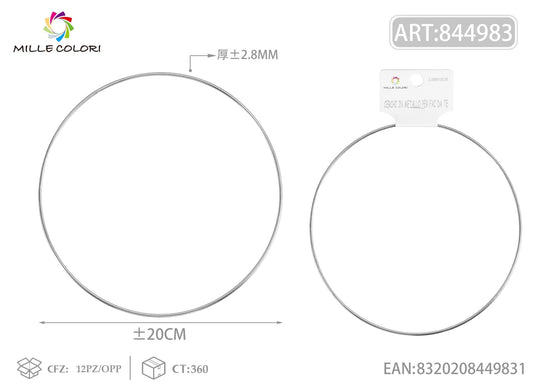 Cerchi in metallo per borse 2.8mm*20cm argento 2pz - WE MAKE DIY - MILLE COLORI