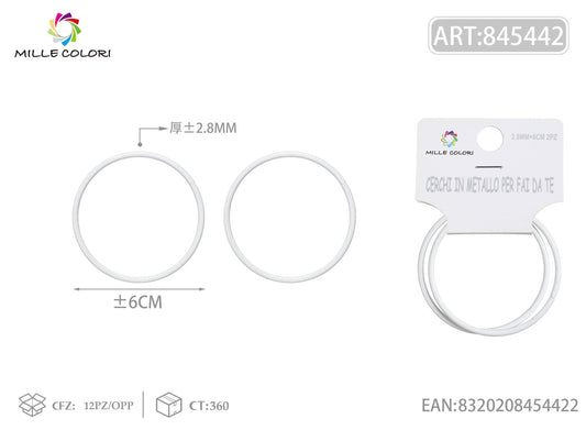 Cerchi in metallo per borse 2.8mm*6cm 2pz bianco 2pz - WE MAKE DIY - MILLE COLORI