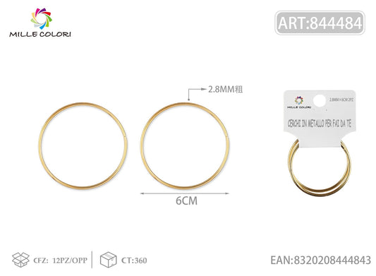 Cerchi in metallo per borse 2.8mm*6cm oro 2pz - WE MAKE DIY - MILLE COLORI