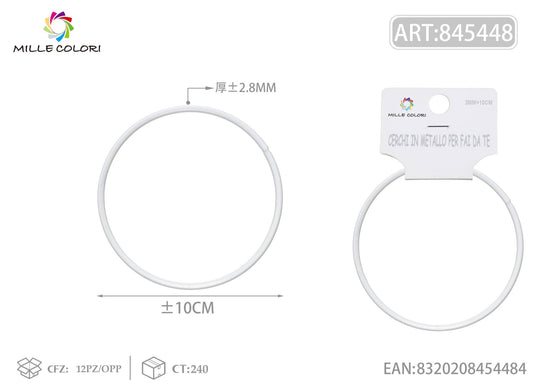 Cerchi in metallo per borse 3.0mm*10cm bianco 2pz - WE MAKE DIY - MILLE COLORI