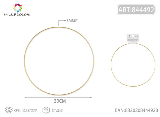 Cerchi in metallo per borse 3.0mm*30cm oro 2pz - WE MAKE DIY - MILLE COLORI