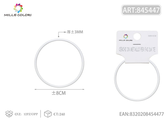 Cerchi in metallo per borse 3.0mm*8cm bianco 2pz - WE MAKE DIY - MILLE COLORI