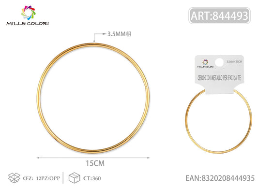Cerchi in metallo per borse 3.5mm*15cm oro 2pz - WE MAKE DIY - MILLE COLORI