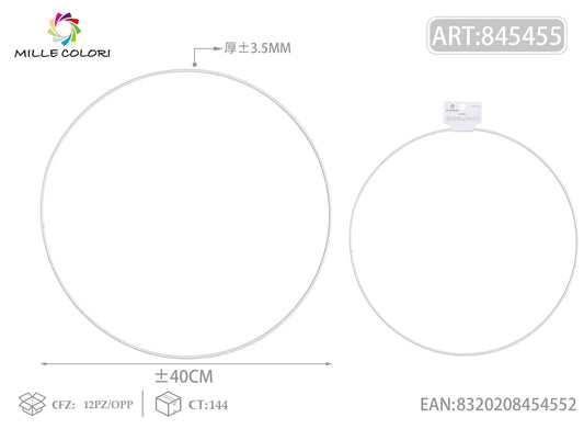 Cerchi in metallo per borse 3.5mm*40cm bianco 2pz - WE MAKE DIY - MILLE COLORI