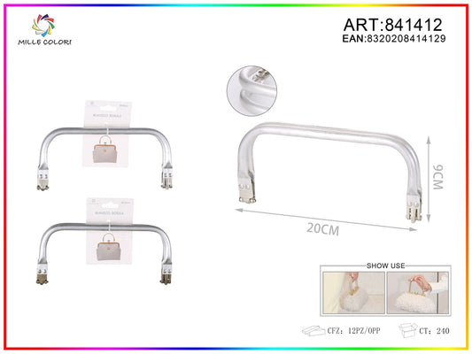 Chiusura a molla per clutch in metallo con manico 20x9CM - WE MAKE DIY - MILLE COLORI
