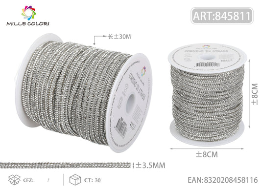 Cordino Strass Bianco per Borse Handmade – Rotolo 30 Metri | Mille Colori - WE MAKE DIY - MILLE COLORI