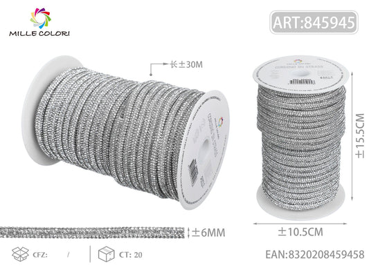 Cordino Strass Bianco per Borse Handmade – Rotolo 30 Metri | Mille Colori - WE MAKE DIY - MILLE COLORI