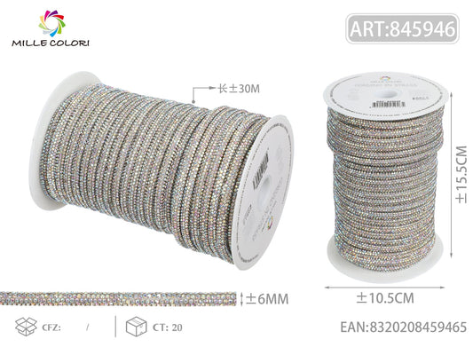 Cordino Strass Crystal AB per Borse Handmade – Rotolo 30 Metri | Mille Colori - WE MAKE DIY - MILLE COLORI