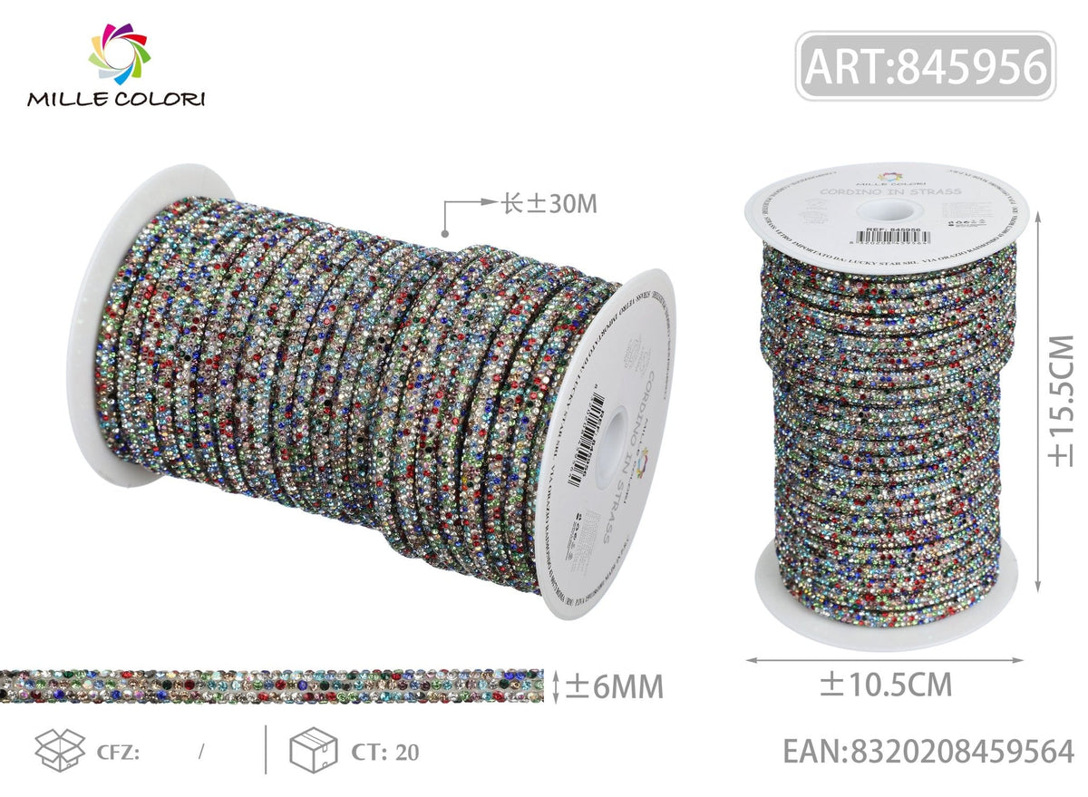 Multicolore – Cordino Strass 3,5 mm/30 m – Tutti i Colori – Immagine 4 di 4