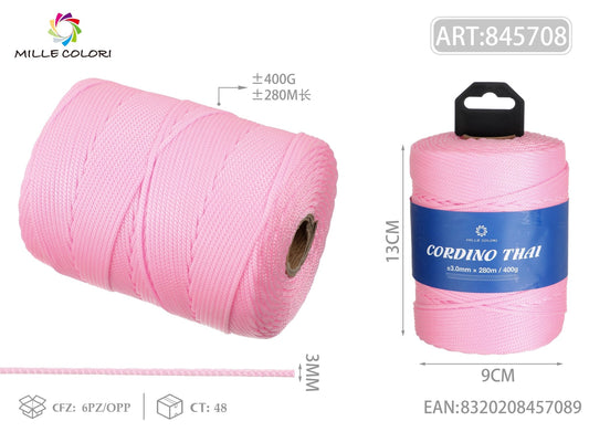 CORDINO THAI ROSA 3MM 300M 400G - MILLE COLORI - WE MAKE DIY - MILLE COLORI
