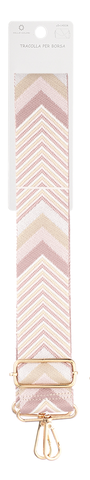 Tracolla Regolabile per Borsa – Cinturino con Motivo a Freccia Chevron,  Ganci in Metallo-140cm/5cm