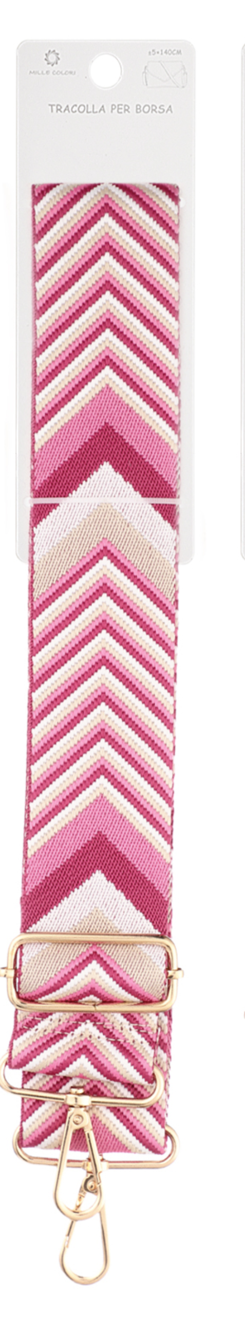 Tracolla Regolabile per Borsa – Cinturino con Motivo a Freccia Chevron,  Ganci in Metallo-140cm/5cm