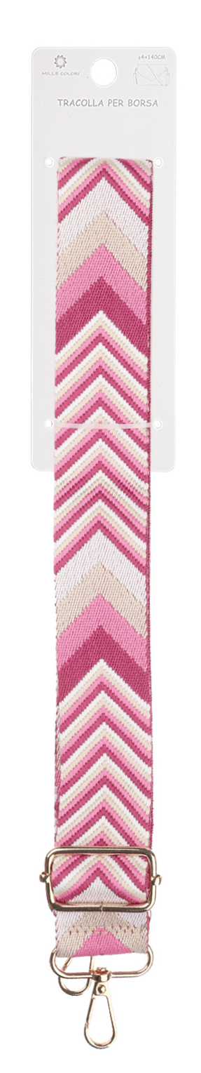 Tracolla Regolabile per Borsa Cinturino con Motivo Chevron, Ganci in Metallo-140cm/4cm
