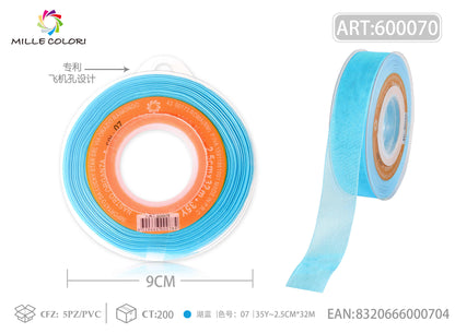 NASTRO ORGANZA - BLU LAGO