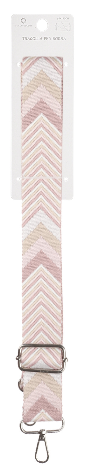 Tracolla Regolabile per Borsa Cinturino  con Motivo Chevron Pastello,Ganci in Metall -140cm/4cm