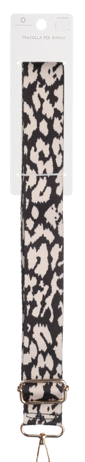 Tracolla Regolabile per Borsa – Fantasia Animalier Leopardata,  Ganci in Metallo -140cm/4cm