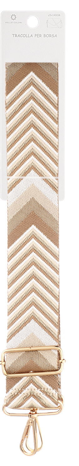 Tracolla Regolabile per Borsa – Cinturino con Motivo a Freccia Chevron,  Ganci in Metallo-140cm/5cm
