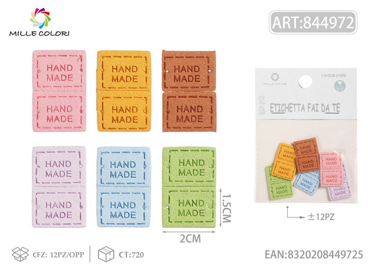 Etichette handmade colori chiari 1.5x2cm 12pz - WE MAKE DIY - MILLE COLORI