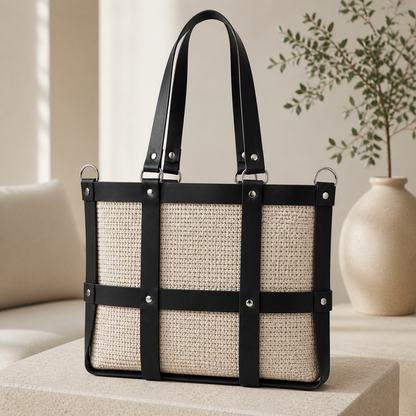 Kit per Borsa Fai da Te con Struttura a Griglia, Manici e Componenti in Ecopelle | Mille Colori