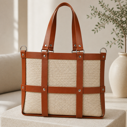 Kit per Borsa Fai da Te con Struttura a Griglia, Manici e Componenti in Ecopelle | Mille Colori