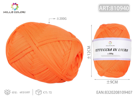 FETTUCCIA IN LYCRA 200G ARANCIONE - WE MAKE DIY - MILLE COLORI